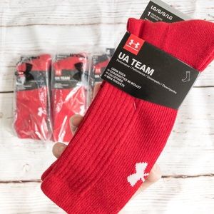 4 PACK Under Armour UA Team Performance Crew Socks